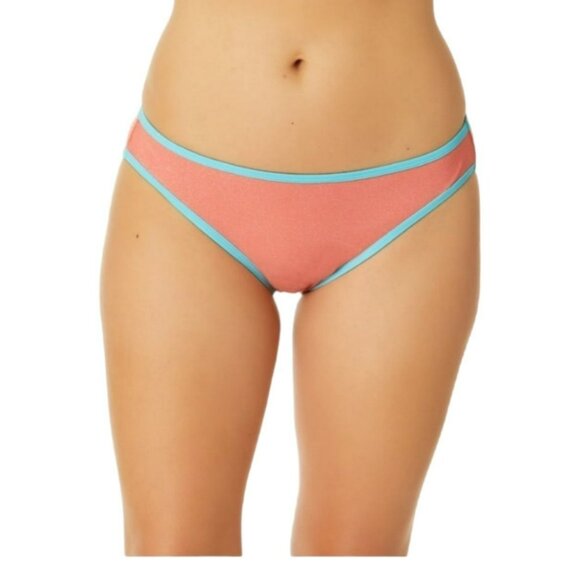 Bikini Swimsuit Salmon Pink Sparkle Sky Blue Trim Juniors XL 15-17 JH1709 - Picture 5 of 9